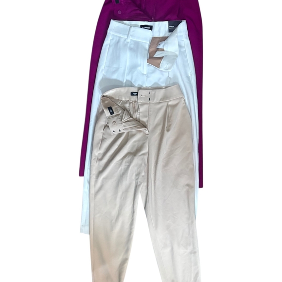 Express Pants - Express Women's Trousers Trio - Magenta, White, Beige 2 NWT 1 New w/o Tags 0S